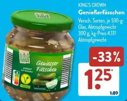 Aldi Süd KING'S CROWN Genießerfässchen Angebot