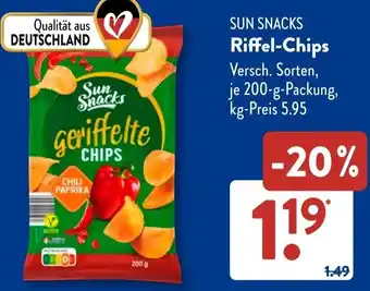 Aldi Süd SUN SNACKS Riffel-Chips Angebot