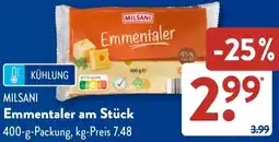Aldi Süd MILSANI Emmentaler am Stück Angebot
