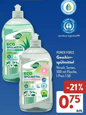 Aldi Süd POWER FORCE Geschirrspülmittel Angebot