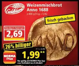 Norma Weizenmischbrot Anno 1688 Angebot