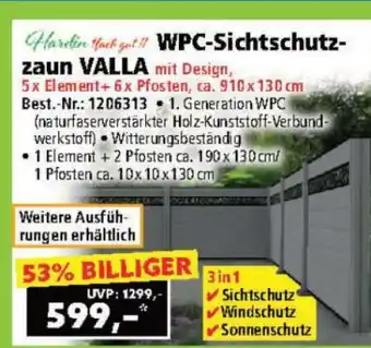 Norma WPC-Sichtschutzzaun VALLA Angebot