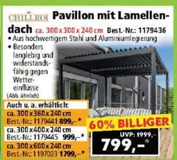 Norma Pavillon mit Lamellendach ca. 300 x 300 x 240 cm Angebot