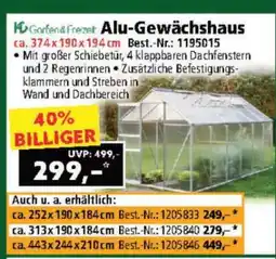Norma Alu-Gewächshaus Angebot