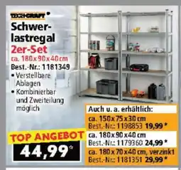 Norma Schwerlastregal 2er-Set ca. 180x90x40 cm Angebot