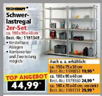 Norma Schwerlastregal 2er-Set ca. 180x90x40 cm Angebot
