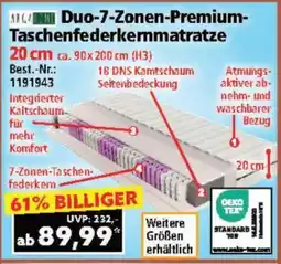 Norma Duo-7-Zonen-Premium-Taschenfederkernmatratze Angebot