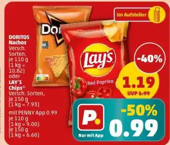 PENNY DORITOS Nachos / LAY'S Chips Angebot