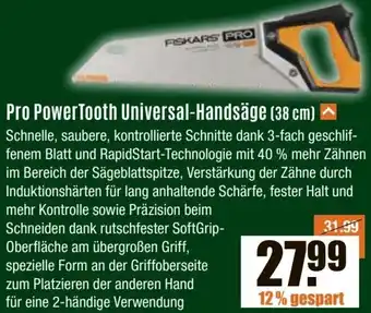 V Baumarkt FISKARS Pro PowerTooth Universal-Handsäge (38 cm) Angebot