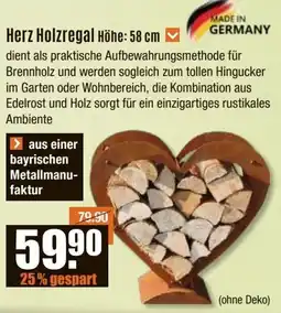 V Baumarkt Herz Holzregal Höhe: 58 cm Angebot