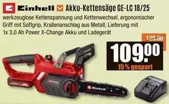 V Baumarkt Einhell Akku-Kettensäge GE-LC 18/25 Angebot