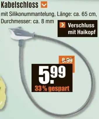 V Baumarkt Kabelschloss Angebot