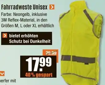 V Baumarkt Fahrradweste Unisex Angebot