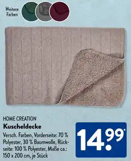 Aldi Süd HOME CREATION Kuscheldecke Angebot