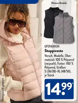 Aldi Süd UP2FASHION Steppweste Angebot