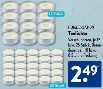 Aldi Süd HOME CREATION Teelichte Angebot