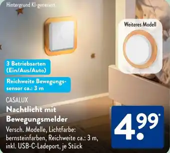 Aldi Süd CASALUX Nachtlicht mit Bewegungsmelder Angebot