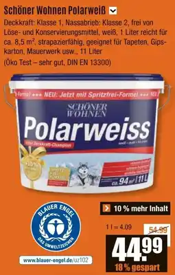 V Baumarkt Schöner Wohnen Polarweiß Angebot