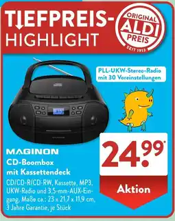 Aldi Süd MAGINON CD-Boombox mit Kassettendeck Angebot