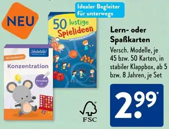Aldi Süd Lern- oder Spaßkarten Angebot