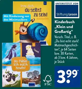 Aldi Süd Kinderbuch ,,Klein und Großartig" Angebot