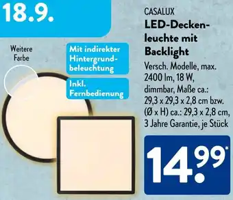 Aldi Süd CASALUX LED-Deckenleuchte mit Backlight Angebot