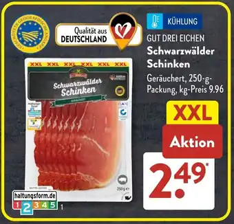 Aldi Süd GUT DREI EICHEN Schwarzwälder Schinken Angebot