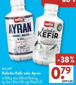 Aldi Süd MÜLLER Kalinka-Kefir oder Ayran Angebot
