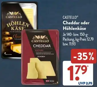 Aldi Süd CASTELLO Cheddar oder Höhlenkäse Angebot