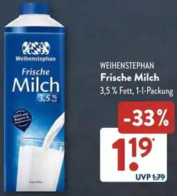 Aldi Süd WEIHENSTEPHAN Frische Milch Angebot