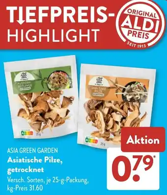 Aldi Süd ASIA GREEN GARDEN Asiatische Pilze, getrocknet Angebot