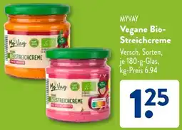 Aldi Süd MYVAY Vegane Bio Streichcreme Angebot
