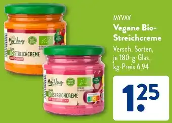 Aldi Süd MYVAY Vegane Bio Streichcreme Angebot