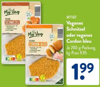 Aldi Süd MYVAY Veganes Schnitzel oder veganes Cordon bleu Angebot