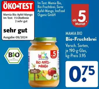 Aldi Süd MAMIA BIO Bio-Fruchtbrei Angebot