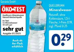 Aldi Süd QUELLBRUNN Mineralwasser Angebot