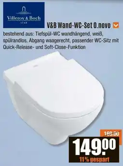 V Baumarkt Villeroy & Boch V&B Wand-WC-Set 0.novo Angebot