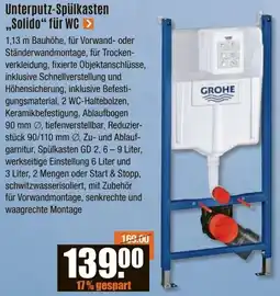 V Baumarkt GROHE Unterputz-Spülkasten ,,Solido" für WC Angebot