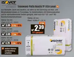 V Baumarkt Isover Trennwand Platte Akustic TP1 034 Lanaé Angebot