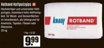 V Baumarkt KNAUF Rotband Haftputzgips Angebot