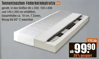 V Baumarkt Tonnentaschen-Federkernmatratze Angebot