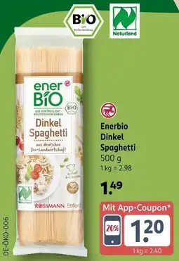 Rossmann Enerbio Dinkel Spaghetti Angebot