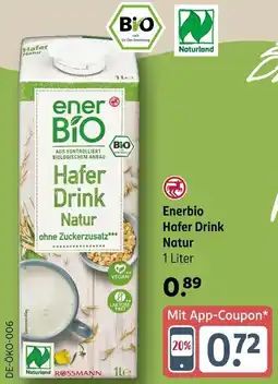 Rossmann Enerbio Hafer Drink Natur Angebot