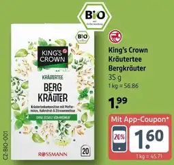 Rossmann King's Crown Kräutertee Bergkräuter Angebot