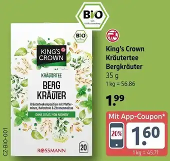 Rossmann King's Crown Kräutertee Bergkräuter Angebot