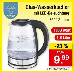 Zimmermann Gustav voss glas-wasserkocher mit led-beleuchtung Angebot