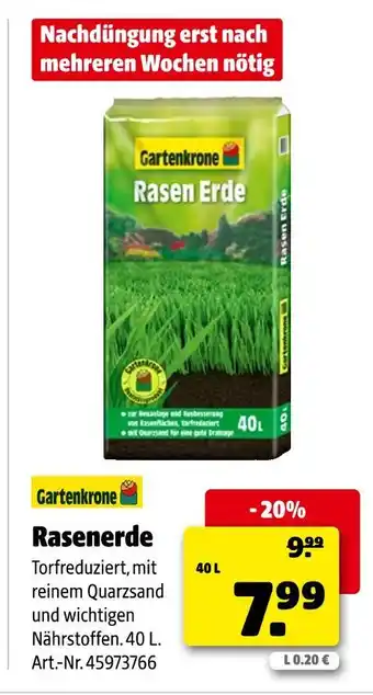 Hagebau Gartenkrone rasenerde Angebot