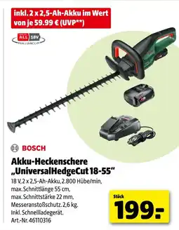 Hagebau Bosch akku-heckenschere universalhedgecut 18-55 Angebot