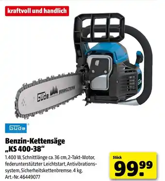 Hagebau Güde benzin-kettensäge ks 400-38 Angebot