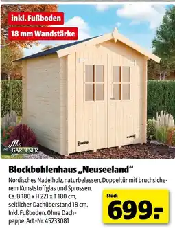 Hagebau Mr. gardener blockbohlenhaus „neuseeland“ Angebot